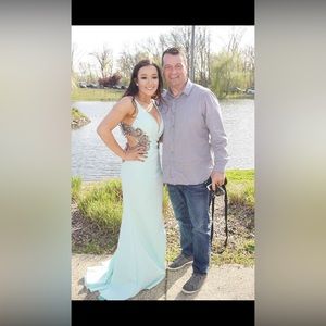 Teal prom dress